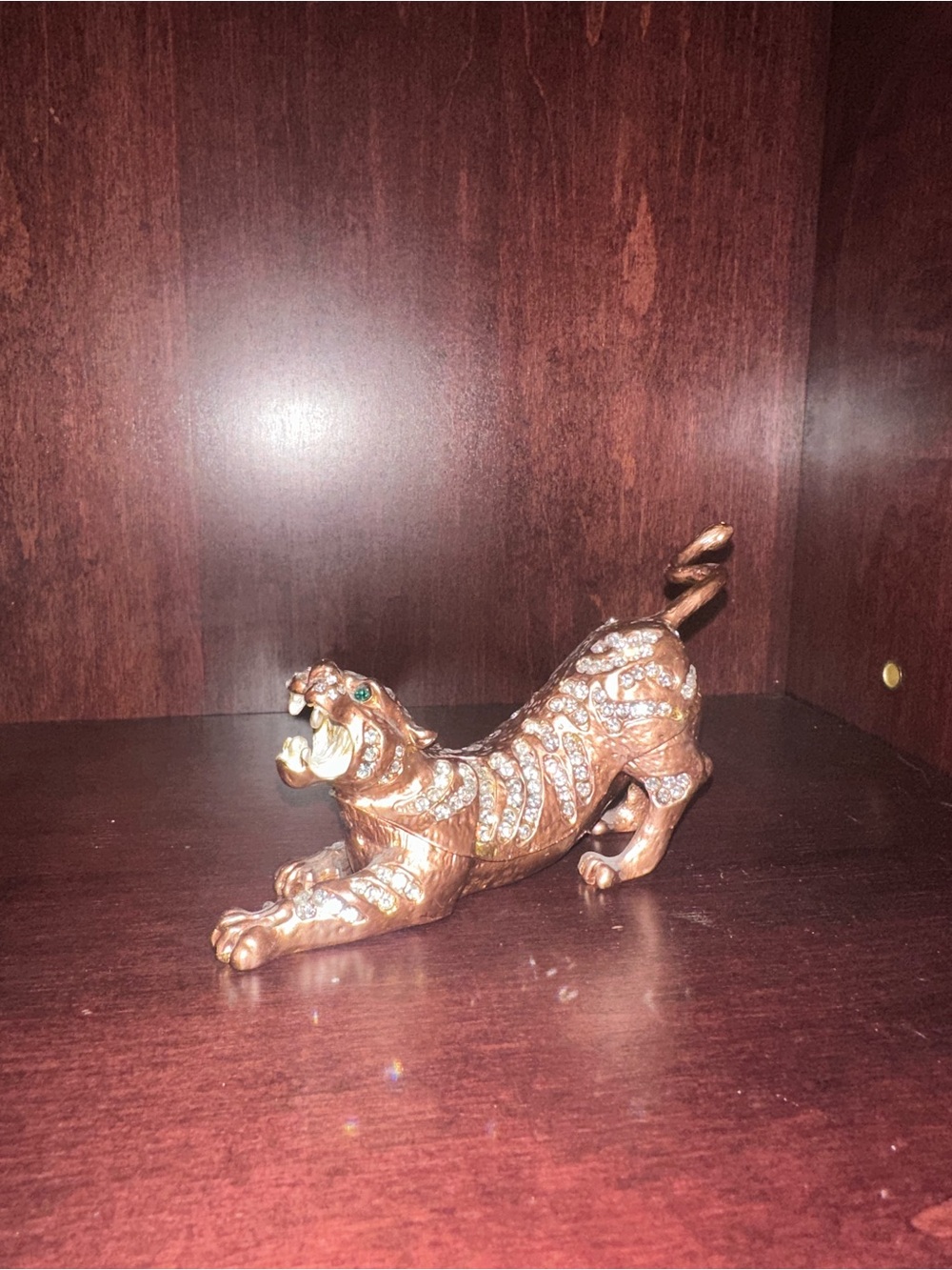 Bronze Tiger Figurine Decorative Accent - Brown
